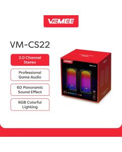 VeMee VM-CS22 VMCS22 Multimedia Speaker with RGB Rhythm LightsColour black