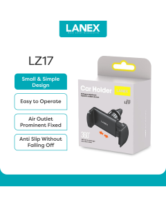 LANEX Dudukan Telepon Outlet Udara Mobil LZ17 Dudukan Telepon Universal HitamColour Hitam
