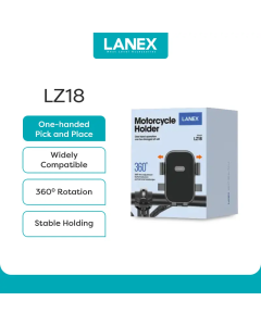 LANEX Dudukan Ponsel Sepeda Motor LZ18 Untuk Ponsel 4.7-7.2 Inci HitamColour Hitam