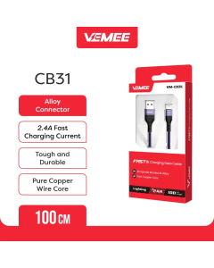 VeMee Data Kable VM-CB31M Micro-USB VM-CB31C Type-C VM-CB31L Lightning 5V2.4A 100cm CB31Model VM-CB31L