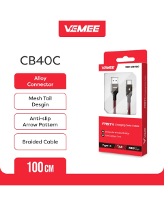 VeMee Data Kable Fast charging VM-CB40C USB-A to Type-C VM-CB40CC Type-C to Type-C 5V3A 100CM CB40Model VM-CB40C