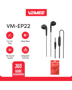 VeMee VM-EP22 Wired earphone on-ear 3.5mm BLACK