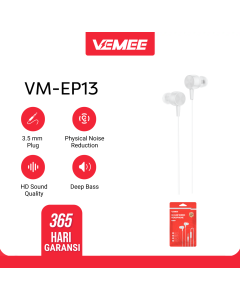VeMee VM-EP13 Wired earphone on-ear 3.5mm WHITE