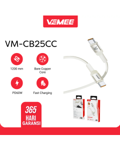 VeMee Data Cable VM-CB25CC 60W Fast Charging Type-C to Type-C 120cm Yellow