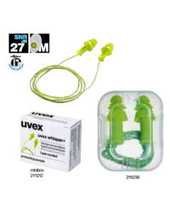 Hearing Protection Art 2111238 Whisper+Reusable Earplugs (Uvex)